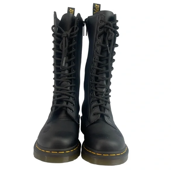 Dr MARTEN 1914 VONDA MON LEATHER BLACK BOOT FLOWER EMBROIDERY DETAILING SIZE UK4 - Picture 2 of 16